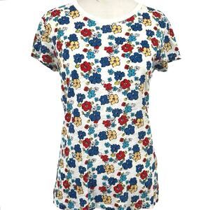 Goldie Pima Cotton Floral Tee Made In Peru Soft Casual Top Women Small